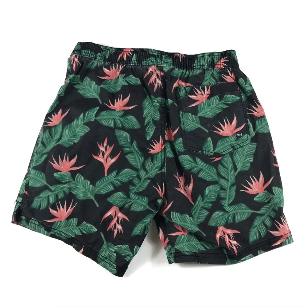 •MARINE LAYER• Hamilton Trunks Faded Black Floral Pocket